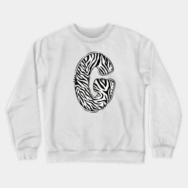 Zebra Letter G Crewneck Sweatshirt by Xtian Dela ✅